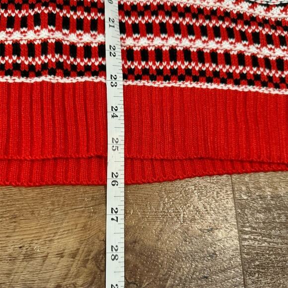 Lane Bryant Womens Red Black and White Striped Cowl Neck Pullover Sweater 26/28 - Picture 7 of 8